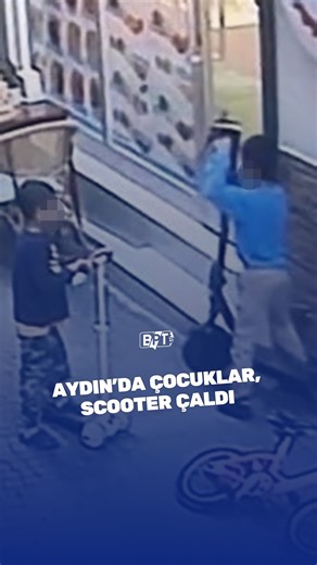 BPT Haber on Instagram: "Aydın’da iki çocuk, bir esnafa ait elektrikli scooter’ı çaldı."