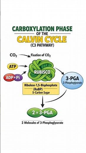 Carboxylation Phase of Calvin Cycle 🌿 | CO₂ Fixation by RuBisCO | C3 Pathway #Photosynthesis #NEET