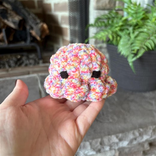 Jumbo Rainbow Octo Crochet Plushie Stuffed Animal Plush Handmade Toy Small Gift Stocking Stuffer Baby Present Kids Stuffie Soft Decor - Etsy