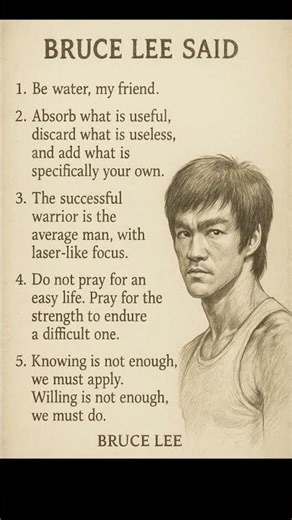 Bruce Lee Said 5 Powerful Life Lessons You Should Live By #quotes #motivation #shorts