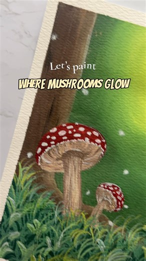 Ep. 24 | A little forest magic🌿✨#artshorts #youtubeshorts #artist #gouache #tutorial #fyp #explore