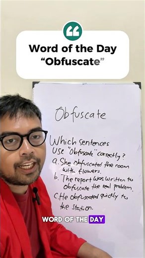 Word of the Day: “Obfuscate” #englishvocabulary #belajarbahasainggris