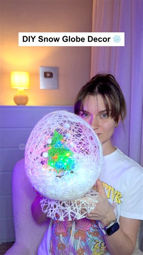 DIY Cute Yarn Snow Globe Decor ❄️🎄Cute Mini Christmas Scene #diy #craft #handmade #homedecor #viral