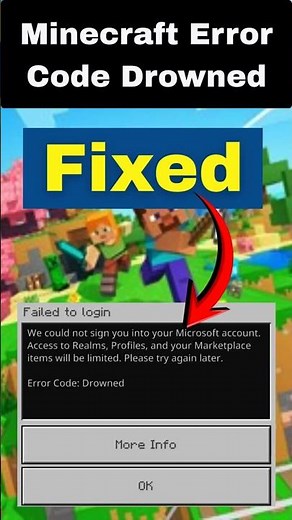 Fix Minecraft Error Code Drowned #shorts