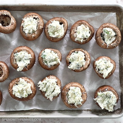 https://www.spendwithpennies.com/crab-stuffed-mushrooms/ Crab Stuffed Mushrooms are quick and easy to make and can be prepared ahead of time. When your guests arrive, simply bake before serving. | Spend With Pennies