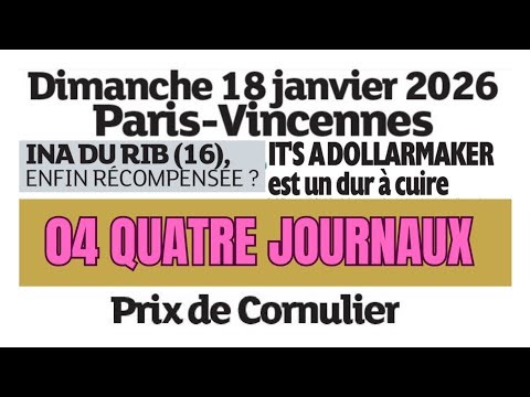 PRIX CORNULIER 04 JOURNAUX WEEKEND GAZETTE G.COURSE P.TURF 18.01.25#explore#europe#afrique#asie#usa#