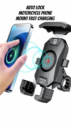 🤯Auto Lock Motorcycle Phone Mount Fast Charging #amazon #amazonfinds #amazing