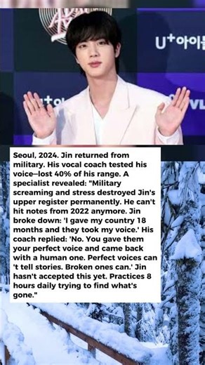 What Happened When BTS Jin's Vocal Coach Heard Him Sing After Military Will Make You Cry 😢 #shorts