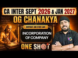 Incorporation of Company | Corporate and Other Laws One Shot | CA Intermediate Sept 2026 & Jan 2027