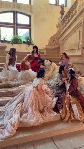 Rebecca on Instagram: "What happens when you fill a chateau with romantic souls, dozens of ballgowns, and a couple of fantasy photographers?🏰 A week of Romantasy scenes come to life; from dancing in meadows with fairy wings and crystal wands, to spinning in the mist and drinking champagne on castle ramparts, it was a week to remember! I had so much fun hosting and organizing this retreat with @lostlandscollections at @manorandmaker’s beautiful chateau. This adventure will be inspiring me for ma
