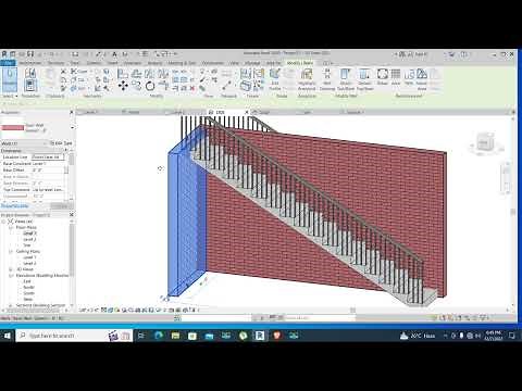 how to attach wall under stair in Revit