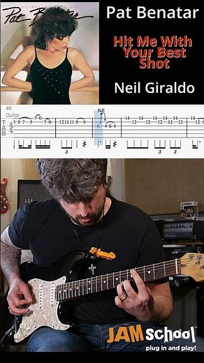 Pat Benatar Hit Me with Your Best Shot Guitar Solo With TAB #shorts #neilgiraldo #guitarsolo #tab