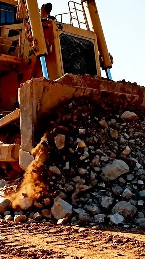 Massive Bulldozer in Action: Crushing Dirt & Rock! 🚜💨