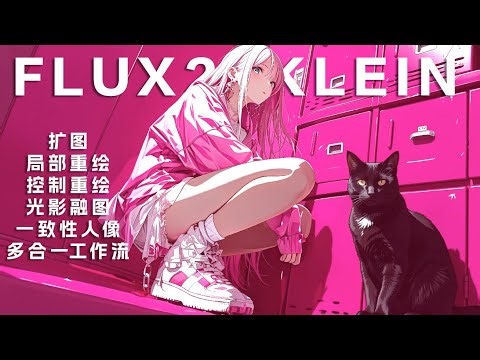 【AIGC实战课 78】Flux.2-Klein 多合一工作流，局部编辑/扩图/控制重绘/光影融图/一致性人像
