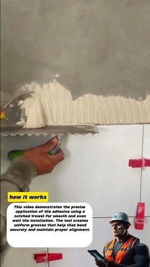 Professional Wall Tile Installation Using a Notched Trowel | Smooth & Even Adhesive Application