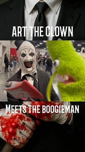 Boogieman Puppet vs Art the Clown – The Ultimate Horror Showdown at CreepIE Con! #shorts #puppet