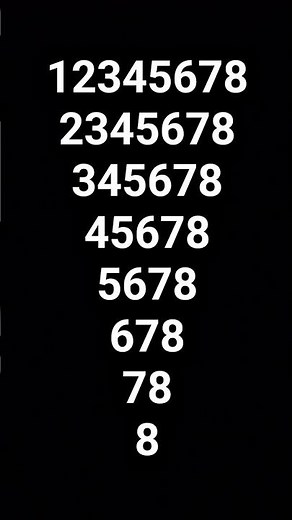 song of number 12345678,2345678,345678,45678,5678,678,78,8 #viralvideo #numbergame #numersong