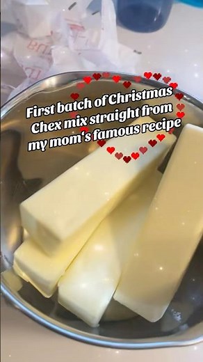 First batch of Christmas Chex Mix using my mom’s famous recipe. Cozy, classic, and full of memories.