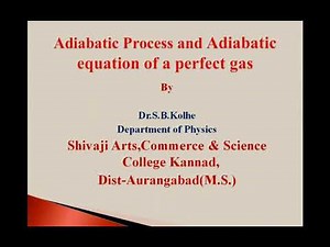 Adiabatic process and adiabatic equation of a perfect gas