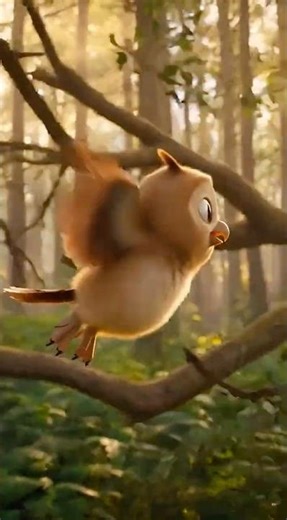 Baby owl | first fly | kids show samo #funny