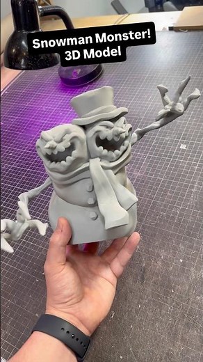 Snowman Monster Sculpted In Nomad #3dprinting #3dmodeling #3dart