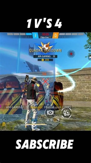 1 V'S 4 clutch 🥶 in CS RENK in ferr fire #freefire #shorts