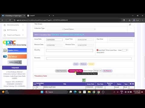 Video 6: e-Granthalaya 4.0 – Circulation Module