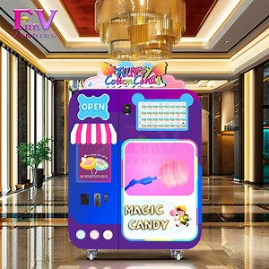 [Hot Item] Credit Card Coin Automatic Professional Customized Sugar Full Floss Making Cotton Candy Vending Machine