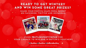 Ready to get wintery and win some great Butlin’s prizes?! 🎄 ⛄ Share your festive snaps from resort on Facebook, Twitter and Instagram using #ButlinsFestiveFun for your chance to win some Butlin’s vouchers! 📸 T&C’s apply: See the Butlin’s website for full terms and conditions http://socsi.in/BO3qq | Butlin's