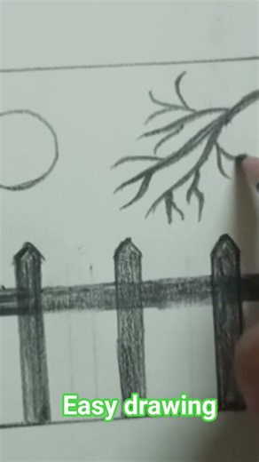 Easy Nature Sketch Step by Step | #Shorts