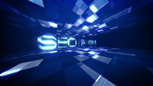 SEO 3D science text technology cinematic title background.