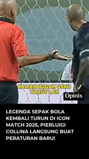 OPINIX ID on Instagram: "Pierluigi Collina, wasit legendaris final Piala Dunia 2002, kembali memimpin pertandingan setelah 20 tahun pensiun. Ia menjadi wasit dalam Icon Match 2025 di Seoul yang mempertemukan dua tim legenda: FC Spear (pelatih: Arsène Wenger) dan Shield United (pelatih: Rafael Benítez). FC Spear diisi pemain seperti Thierry Henry, Ronaldinho, Kaká, dan Buffon, sementara Shield United menurunkan legenda seperti Puyol, Ferdinand, dan Casillas. Pertandingan eksibisi ini berlangsung 