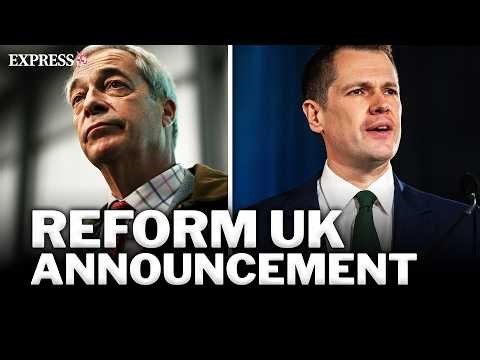 Nigel Farage and Robert Jenrick make Reform UK announcement at Heathrow Airport