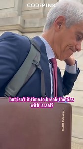 Rahm Emanuel says “this is serious stuff” but walks away. Former Congressman and Chicago Mayor refuses to confront the genocide in Gaza. Children are starving. Aid is blocked. How “serious” does it have to get before he breaks ties with apartheid Israel? | CODEPINK: Women For Peace