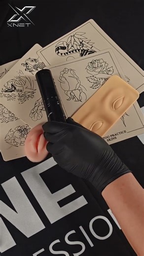 Practice tattooing using Xnet Void Tattoo Machine