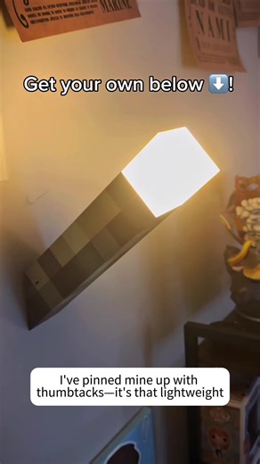 If there's one thing you need, it's a Minecraft torch light! Hanging this lamp makes you really feel transported into the game world.#Nostalgia #Minecraft #GameNostalgia