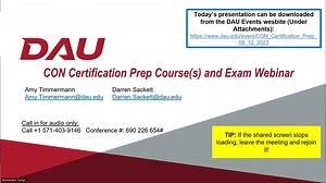CON Certification Prep Course(s) and Exam Webinar 09/12/2023