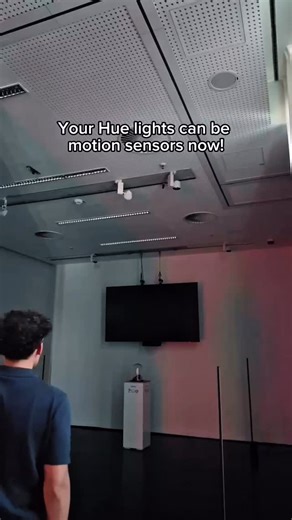 💡 Did you know your Hue lights can act as motion sensors? MotionAware™ comes built into the new Hue Bridge Pro — no extra sensor needed. Walk in → lights on. #PhilipsHue #SmartHome #HueBridgePro | Philips Hue