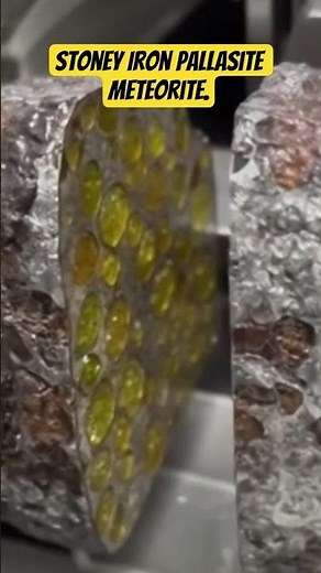 Cutting A Pallasite meteorite rock using a high pressurized water jet. #meteorite #meteor