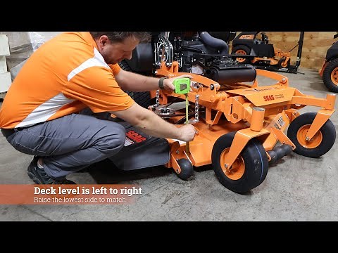 How to adjust the pitch, level, and deck height on your Scag lawn mower