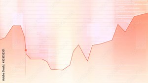 Graph with moving dot and program codes. Motion. Animation with graph and indicator points. Software analytical animation with graph and dot