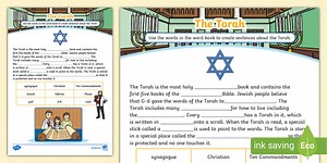 KS1 The Torah Cloze Activity
