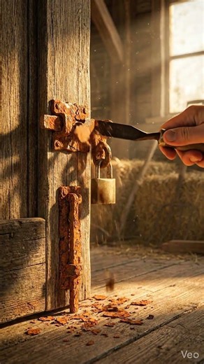 Breaking Rust Off This Old Barn Door Latch