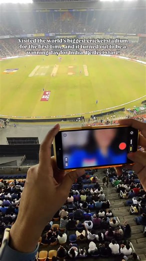 Aditi Raval on Instagram: "Visited the world’s biggest cricket stadium during #INDvsSA #T20, and it turned out to be a winning day for India. I experienced something truly smart during a pilot project for Building #SmartIndia with #SmartInfra, and I must say India is ready for big things in sports. Stay tuned to know more! #RaybanMeta"