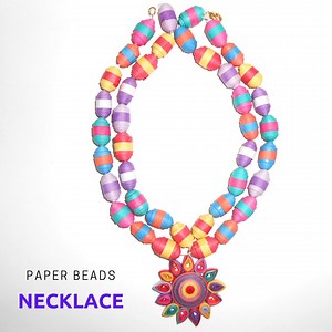 Learn how to Make Paper Beads Necklace | Paper Quilling Tutorial #paperbeads #paperjewelry | AV Visuals