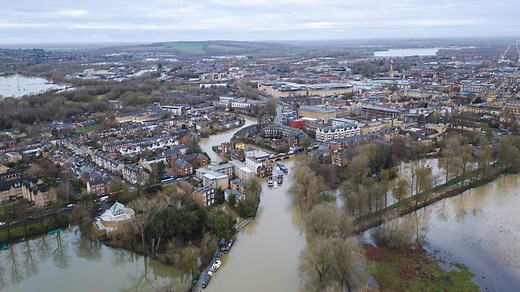 Oxford flooding: Aerial footage shows city after heavy rainfall