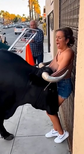 320K views · 307 reactions | woman gets her clothes caught in the horn of an angry bull | Laise Muricy | Facebook