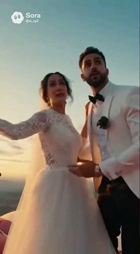 عاريس وعاروس كانو عم يرقصو فوق المنطاد وبعدين 😱 #اكسبلور #الذكاء_الاصطناعى