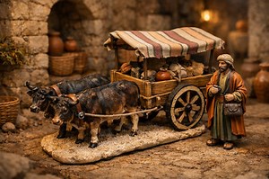 Department 56 Merchant Cart Set of 2 – Little Town of Bethlehem – Fabric Canopy | eBay