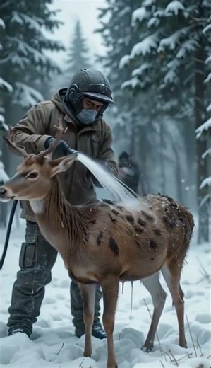 Magical Deer Transformation: From Scruffy to Magnificent in the Snow! 🦌✨